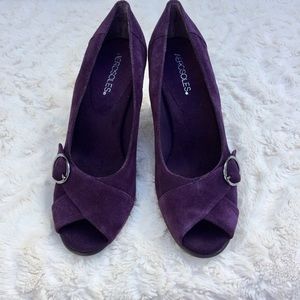 Aerosoles Geneva dark purple suede heels